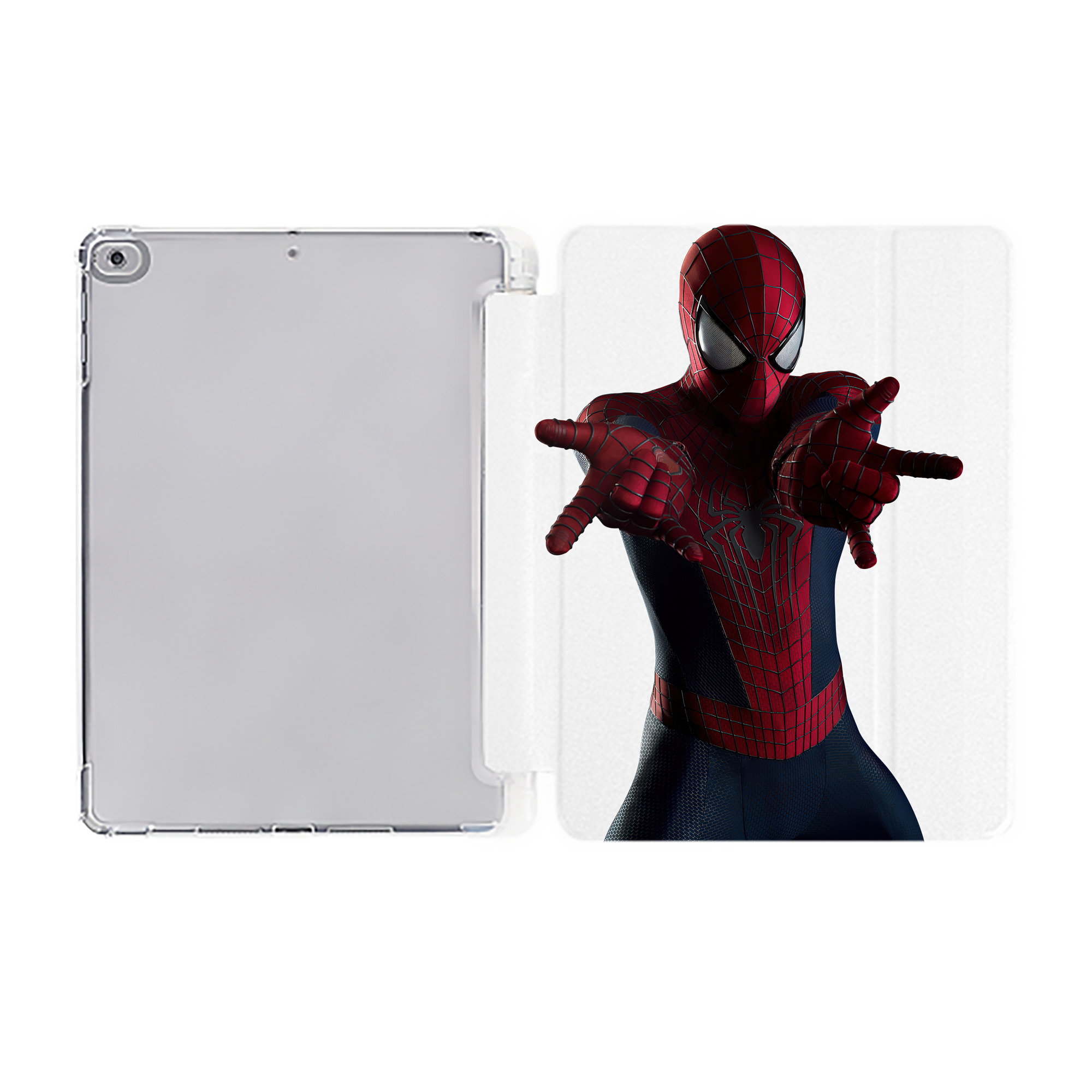 （画像用） Spider Man スパイダーマン IPad ケース ペン収納付き 三つ折りスタンド PUレザー×シリコン 対応機種9.5/10.5/10.9インチ